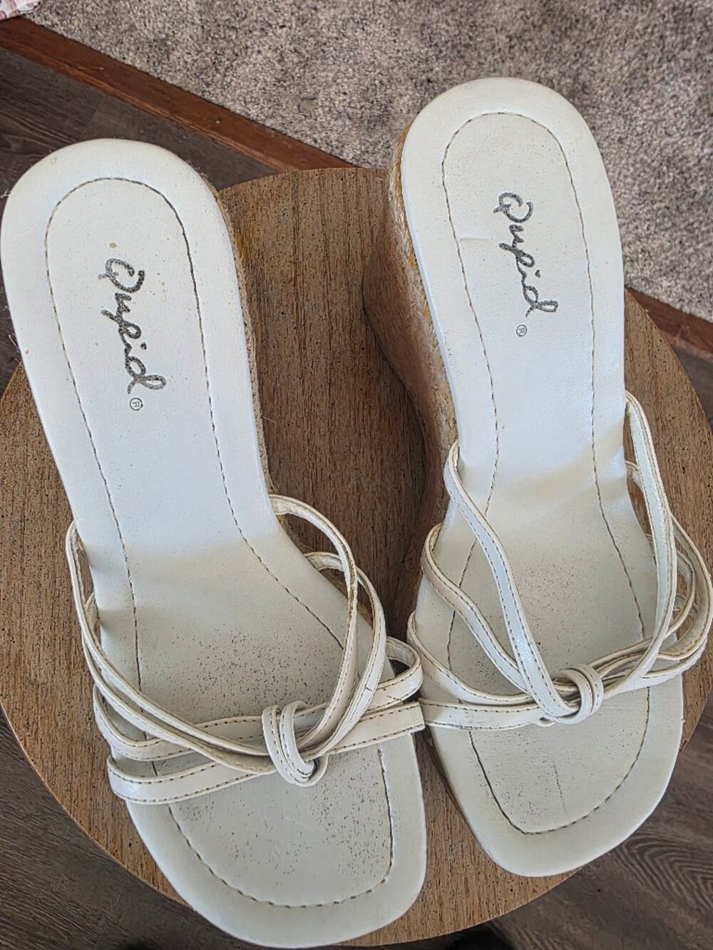 White wedge sandals